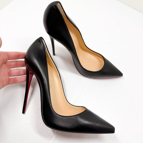 Christian Louboutin Heels So Kate Black Leather Pointed Toe Pumps 39.5 EU NWOB - Picture 14 of 16